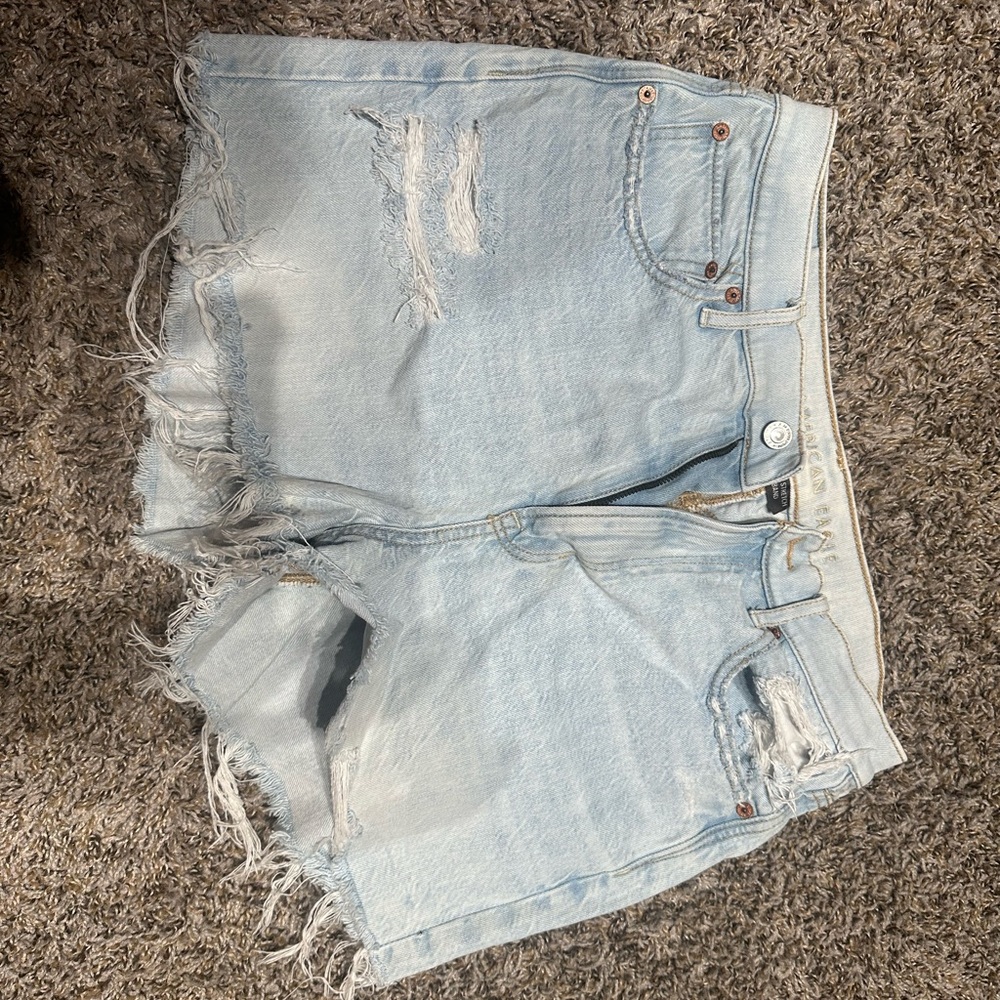 American Eagle Outfitters Blue Jean Shorts Distressed Raw Hem